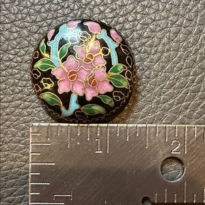 Rare Vintage Large Cloisonné disc bead